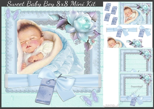 Sweet Baby Boy 8x8 Mini Kit