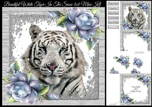 Beautiful White Tiger In The Snow 8x8 Mini Kit