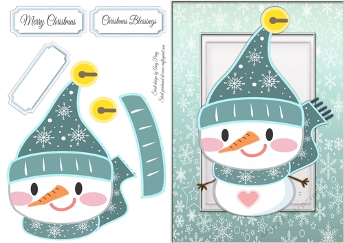 Cute Snowman In Bell Hat