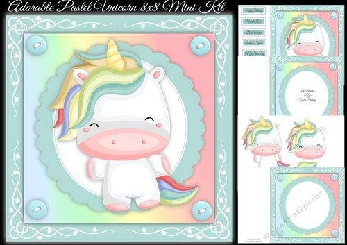 Adorable Pastel Unicorn 8x8 Mini Kit