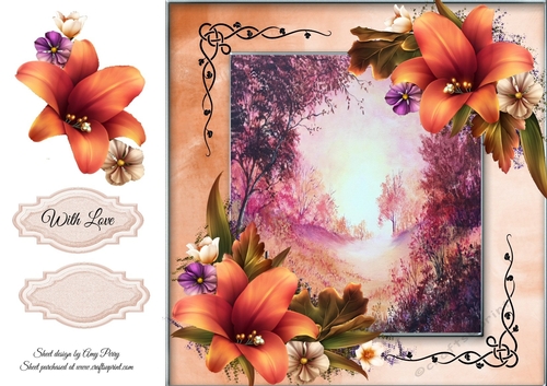 Beautiful Orange Lillys On Woodland Scenery