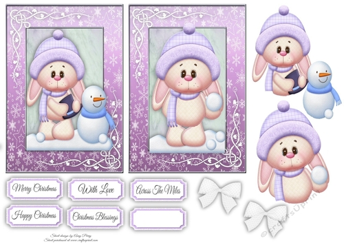 2 6x4 Bunnies In The Snow Toppers