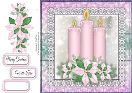 Beautiful Pink Candles 8x8