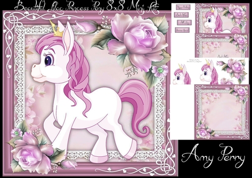 Beautiful Lilac Princess Pony 8x8 Mini Kit
