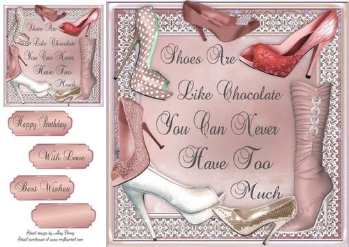 The Shoe-a-holic Rose 8x8