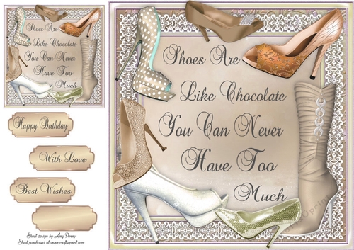 The Shoe-a-holic Beige 8x8