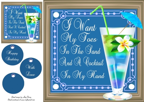 Yummy Blue Cocktail 8x8