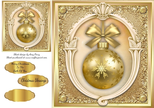 Beautiful Gold Bauble 8x8
