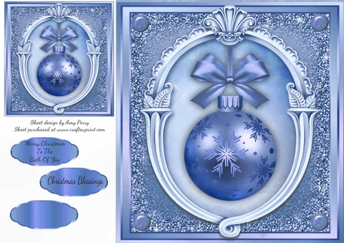 Beautiful Blue Bauble 8x8