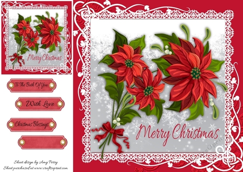 Beautiful Christmas Flowers 8x8