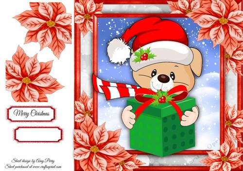 Adorable Teddy Bear With Present 8x8 