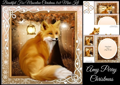 Beautiful Fox Masculine Christmas 8x8 Mini Kit