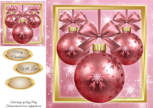 Beautiful Pink Baubles 8x8