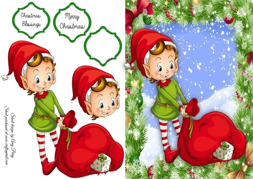 Gorgeous Elf With Santas Sack