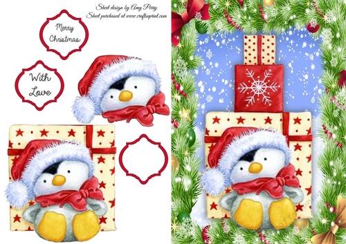 Gorgeous Penguin With Presents