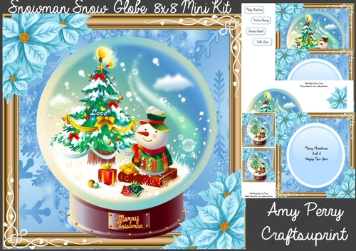 Snowman Snow Globe 8x8 Mini Kit