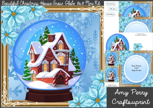 Beautiful Christmas House Snow Globe 8x8 Mini Kit