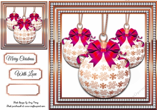 Beautiful Pink & Copper Baubles 8x8