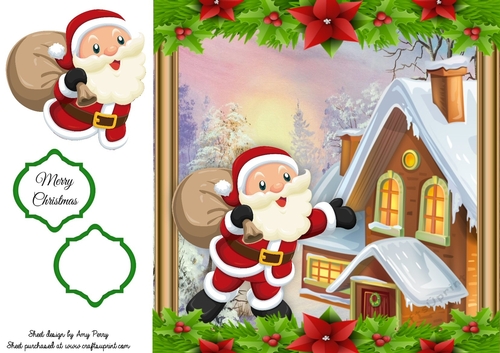 Santa With House 8x8