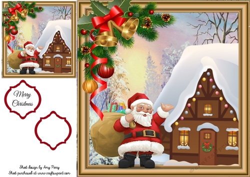 Santa Dropping Off Presents 8x8