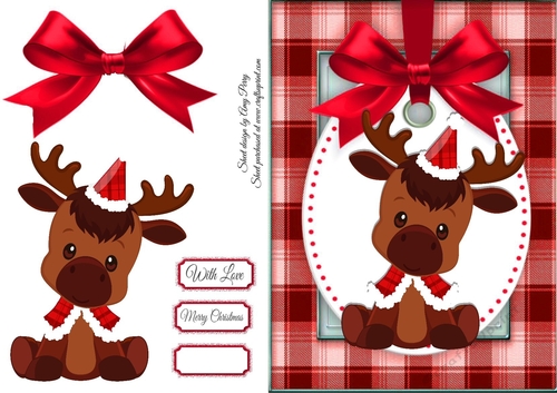 Gorgeous Reindeer with Santa Hat