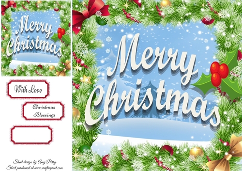 Merry Christmas With Holly 8x8