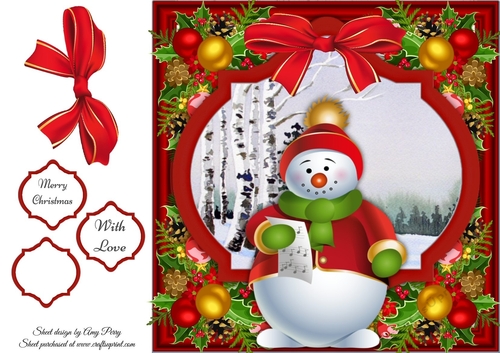 Gorgeous Snowman Singing 8x8