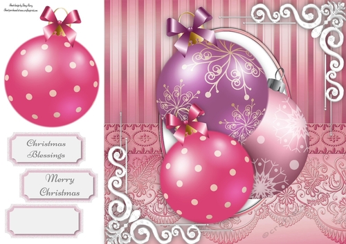 Beautiful Pink & Purple Baubles 8x8