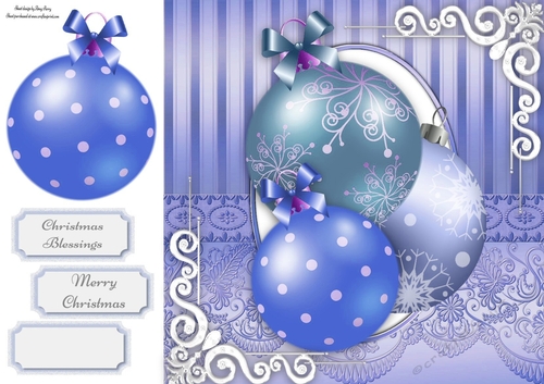 Beautiful Blue Baubles 8x8