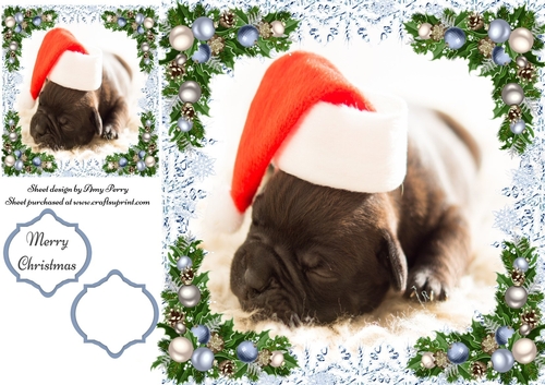 Santas Sleepy Puppy 8x8