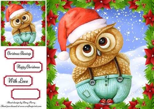 Christmas Owl 8x8