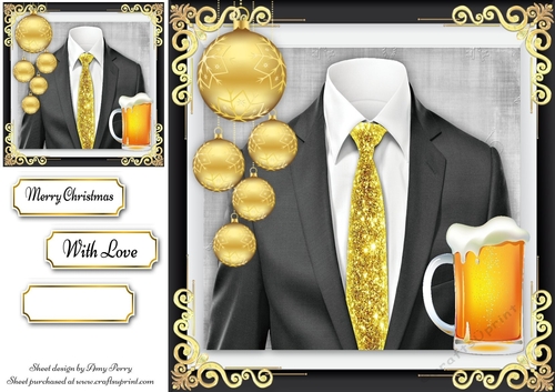 Gold & Black Festive Suit 8x8