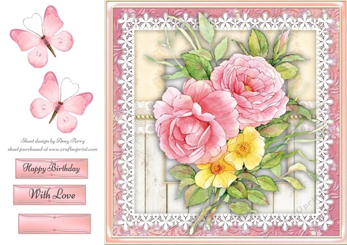 Beautiful Pink & Yellow Flowers 8x8
