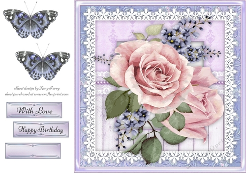 Beautiful Pink & Lilac Flowers 8x8