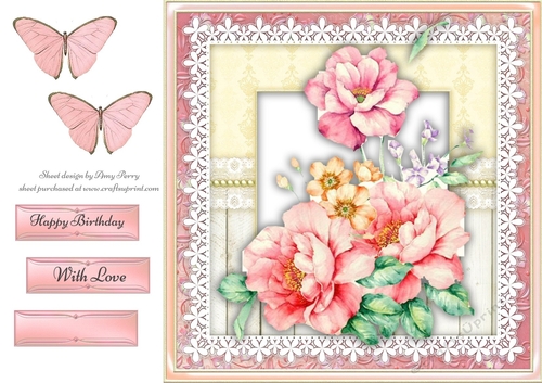 Beautiful Pink & Orange Flowers 8x8