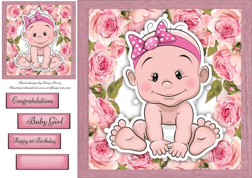 Gorgeous Baby Girl With Bow 8x8