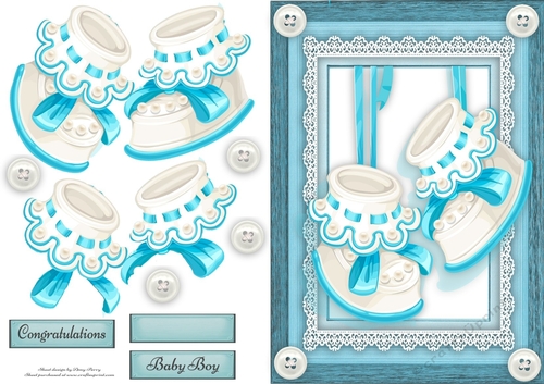 Beautiful Blue Baby Booties 