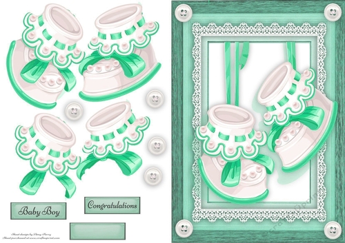 Beautiful Green Baby Booties 