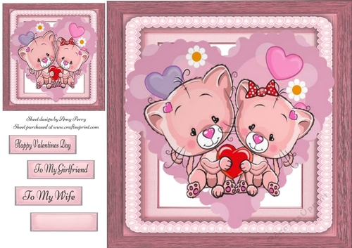 Love Cats In A Heart 8x8