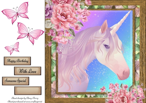 Beautiful Lilac Unicorn 8x8