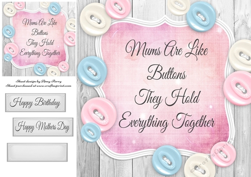 Mums Are Like Buttons 8x8