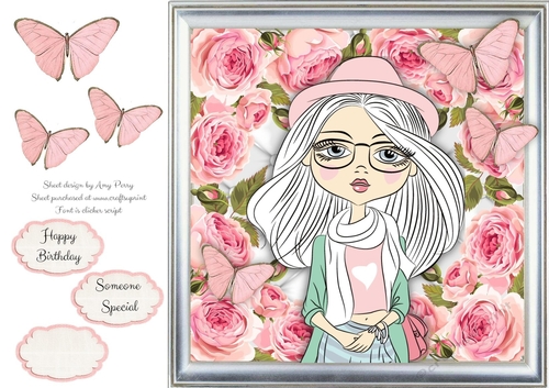 Pretty Girl With Glasses 8x8