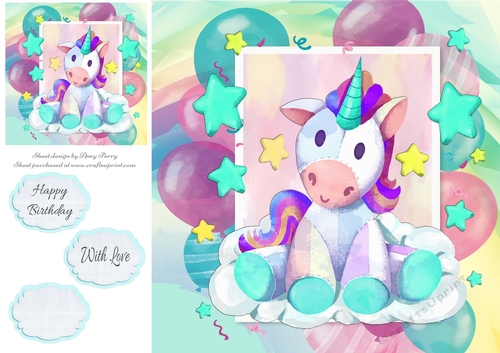 Gorgeous Cuddly Toy Unicorn 8x8