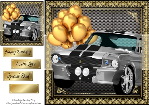Beautiful Black Car With Gold Balloons 8x8