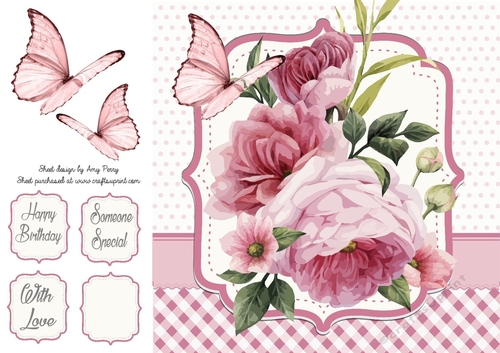 Beautiful Vintage Flowers 8x8