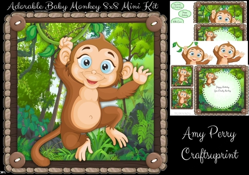 Adorable Baby Monkey 8x8 Mini Kit