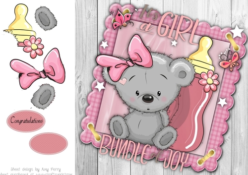 Baby Teddy Bear With Bottle 8x8