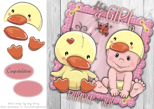 Baby Girl With Chick 8x8