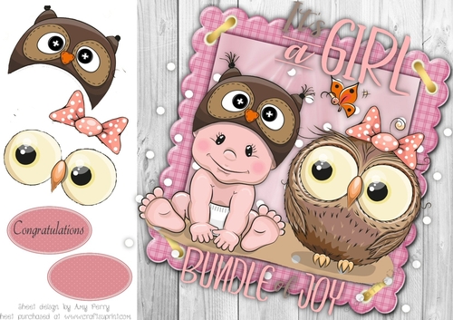 Baby & Owl 8x8