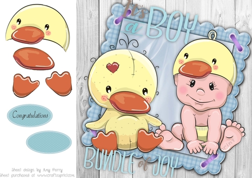 Baby Boy And Duck 8x8